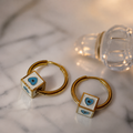Vervit Azure Charm Gold-Tone Huggie Hoop Earrings
