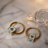 Vervit Azure Charm Gold-Tone Huggie Hoop Earrings