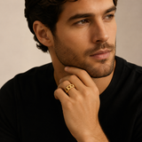 Men’s Gold-Toned Cuban Link Band Ring