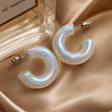 Pearlescent Chunky Hoop Earrings for Brunch & Travel | VERVIT