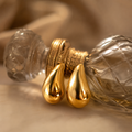 Vervit Gold-Tone Teardrop Stud Earrings for Women – Pair of 2