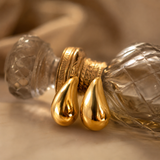 Vervit Gold-Tone Teardrop Stud Earrings for Women – Pair of 2