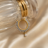 Golden Crystal Hoop Nose Ring