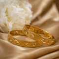 VERVIT Gold Plated Cutwork Bangle Set for Women