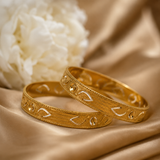 VERVIT Gold Plated Cutwork Bangle Set for Women