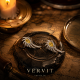 Vervit Citrine Wing Silver-Tone Stud Earrings