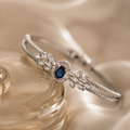 Silver Sapphire Stone Bracelet