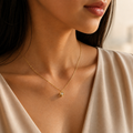 Vervit Square Crystal Pendant Necklace for Daily Wear – Gold Finish, Single Piece