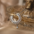 Silver Crystal Hoop Nose Ring
