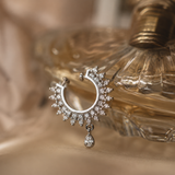 Silver Crystal Hoop Nose Ring