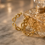 Vervit Elara Link Gold-Tone Chain Hoop Earrings
