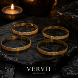 Vervit Noor Royale Gold-Tone Bangle Set of 4