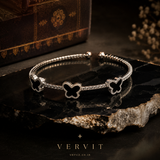 Vervit Silver Butterfly Open Cuff Bangle for Women – Anti-Tarnish 316L Stainless Steel