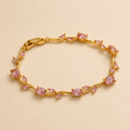 Vervit Gold Pink Vine Bracelet for Women – 18K Gold-Plated Anti-Tarnish Stainless Steel