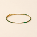 Vervit Gold Green Tennis Bracelet for Women – 18K Gold-Plated PVD Finish, Anti-Tarnish 316L Stainless Steel