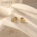 Vervit Gold Double Star Stud Earrings for Women – 18K Gold Plated PVD Finish on 316L Stainless Steel