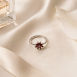 Vervit Silver Floral Statement Ring for Women – Anti-Tarnish 316L Stainless Steel