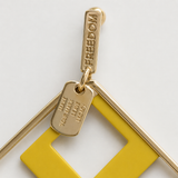 Vervit Geometric Drop Earrings for Women – 18K Gold Plated 316L Stainless Steel with Yellow Enamel Accent