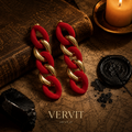Vervit Rouge Chain Gold-Tone Red Drop Earrings