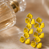 Vervit Solara Bloom Yellow Floral Drop Earrings