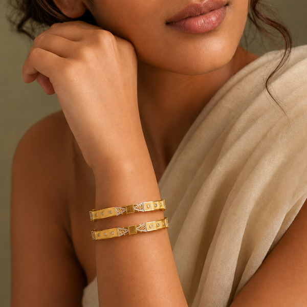 Vervit Noor Royale Gold-Tone Bangle Set of 4