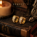 Vervit Gold-Tone Hoop Earrings for Women – Clear Stone Detail, Pair of 2