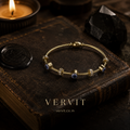 Vervit Bracelet with Blue Eye Charms for Daily Wear – Gold Finish, Single Piece