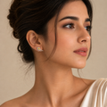 Vervit Citrine Wing Silver-Tone Stud Earrings