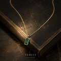 Emerald Bar Pendant Necklace