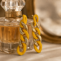 Vervit Soleil Chain Gold-Tone Yellow Drop Earrings