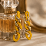 Vervit Soleil Chain Gold-Tone Yellow Drop Earrings