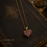 Pink Heart Solitaire Pendant Necklace