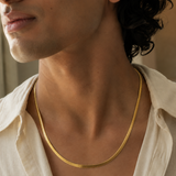 Vervit Men’s Snake Chain Necklace for Daily Wear – Gold Finish, Single Piece