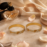 Vervit Paisley Aura Gold-Tone Bangle Set of 2