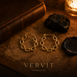 Vervit Elara Link Gold-Tone Chain Hoop Earrings