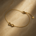 Vervit Infinity Anklet for Daily Wear – Gold Finish, Single Piece