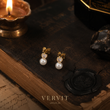 Gold Heart Pearl Drop Earrings for Festive Elegance | VERVIT