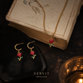 Rose Charm Pendant Set with Matching Earrings