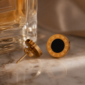 Vervit Aurelia Roman Gold-Tone Black Stud Earrings
