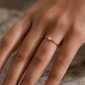 Vervit Gold Solitaire Minimal Ring for Women – 18K Gold Plated 316L Stainless Steel