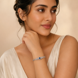 Silver Sapphire Stone Bracelet