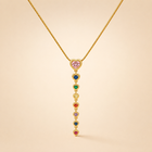Rainbow Heart Drop Pendant Necklace