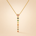 Rainbow Heart Drop Pendant Necklace