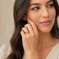Two-Tone Crystal Solitaire Ring for Women