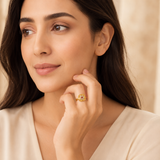 Golden Square Ruby Statement Ring
