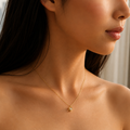 Vervit Square Crystal Pendant Necklace for Daily Wear – Gold Finish, Single Piece