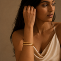 VERVIT Gold Plated Textured Bangle Set for Women