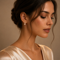 Gold Heart Pearl Drop Earrings for Festive Elegance | VERVIT