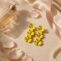 Vervit Solara Bloom Yellow Floral Drop Earrings