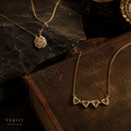 Vervit Heart & Clover Necklace Set for Daily Wear – Gold Finish, Set of 2